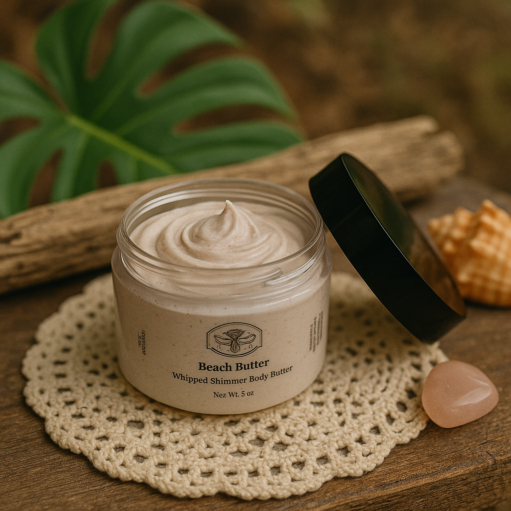 Whipped Shimmer Body Butter Toasted Marshmallow Woods and Beach Butter 5oz