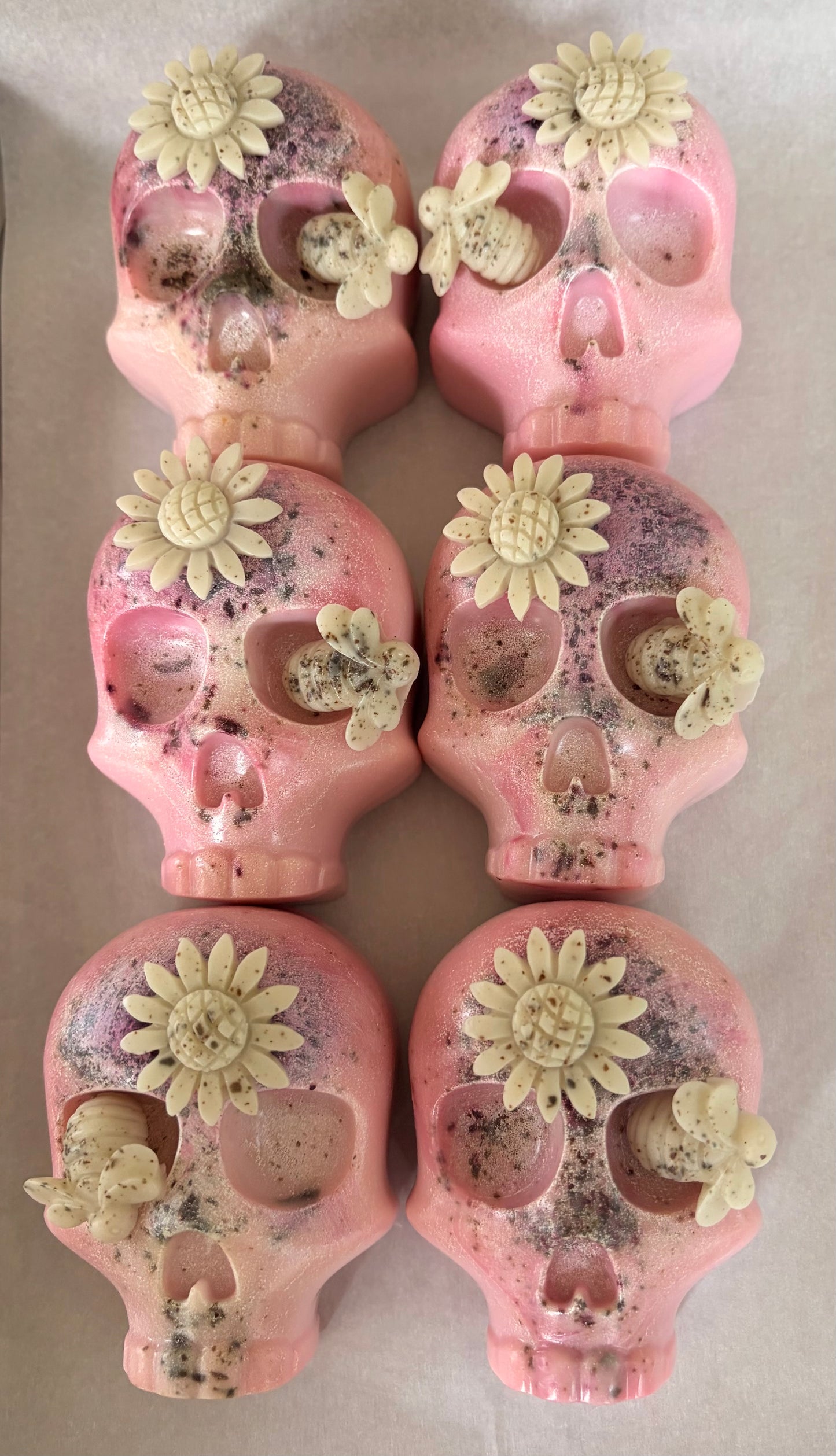 Rose Gelatto Sugar Skull Goat Soap Approx. 4 oz