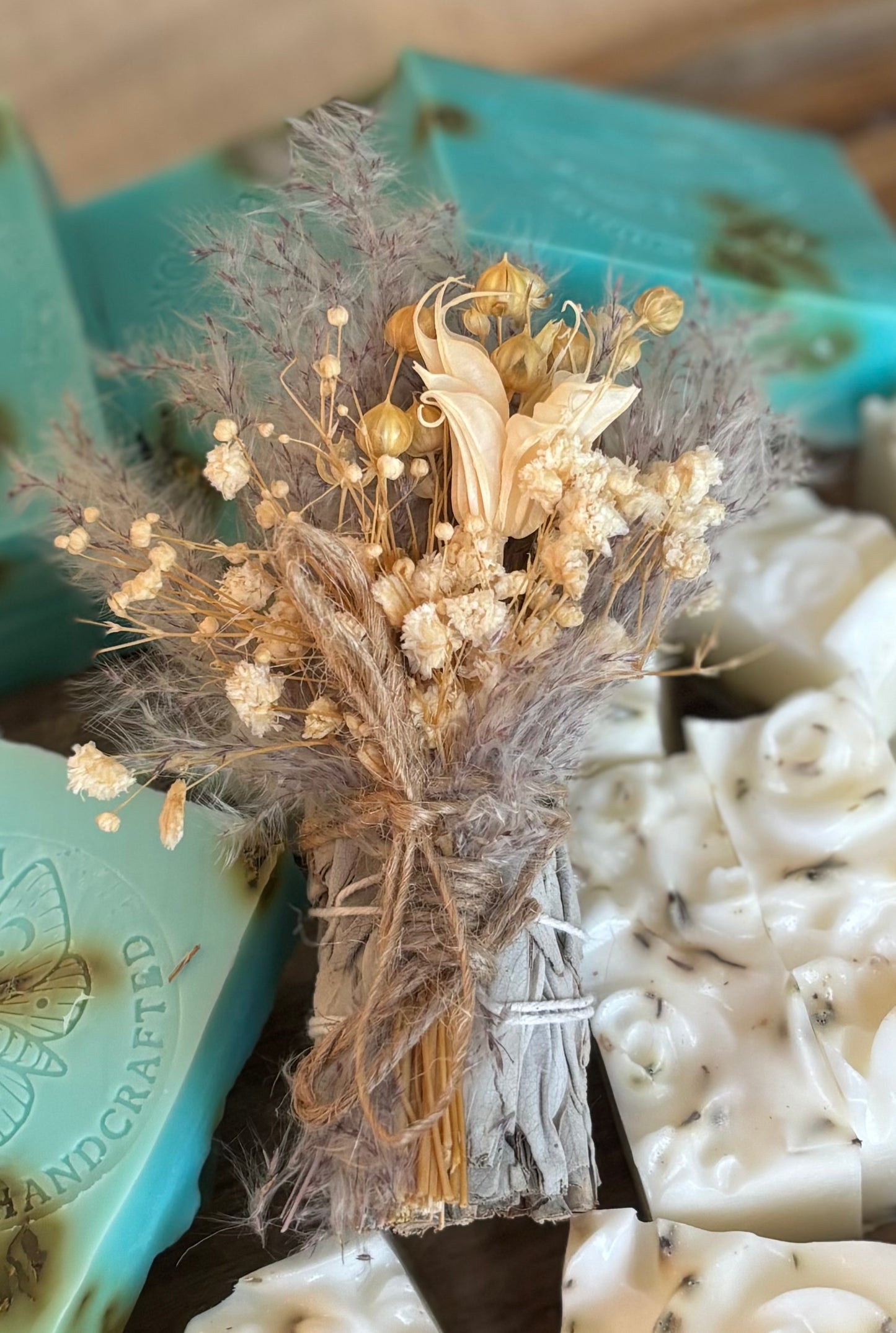 Wild Flower & Pompas California White Sage Bundle Gift Set UNIQUE Hostess Gift