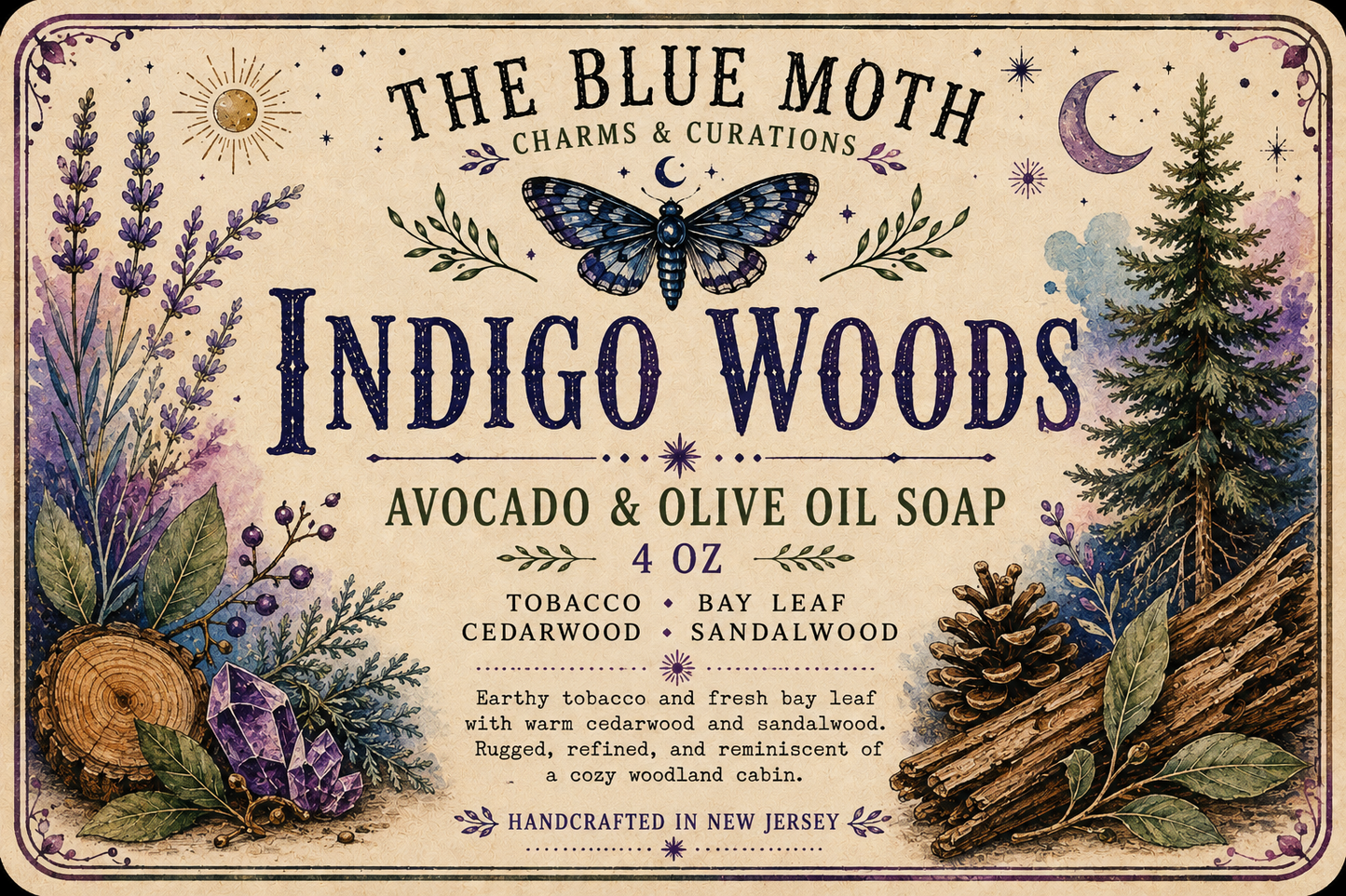 INDIGO WOODS Avocado & Olive Oil JUMBO Cold Pour Hand Cut Soap 4oz