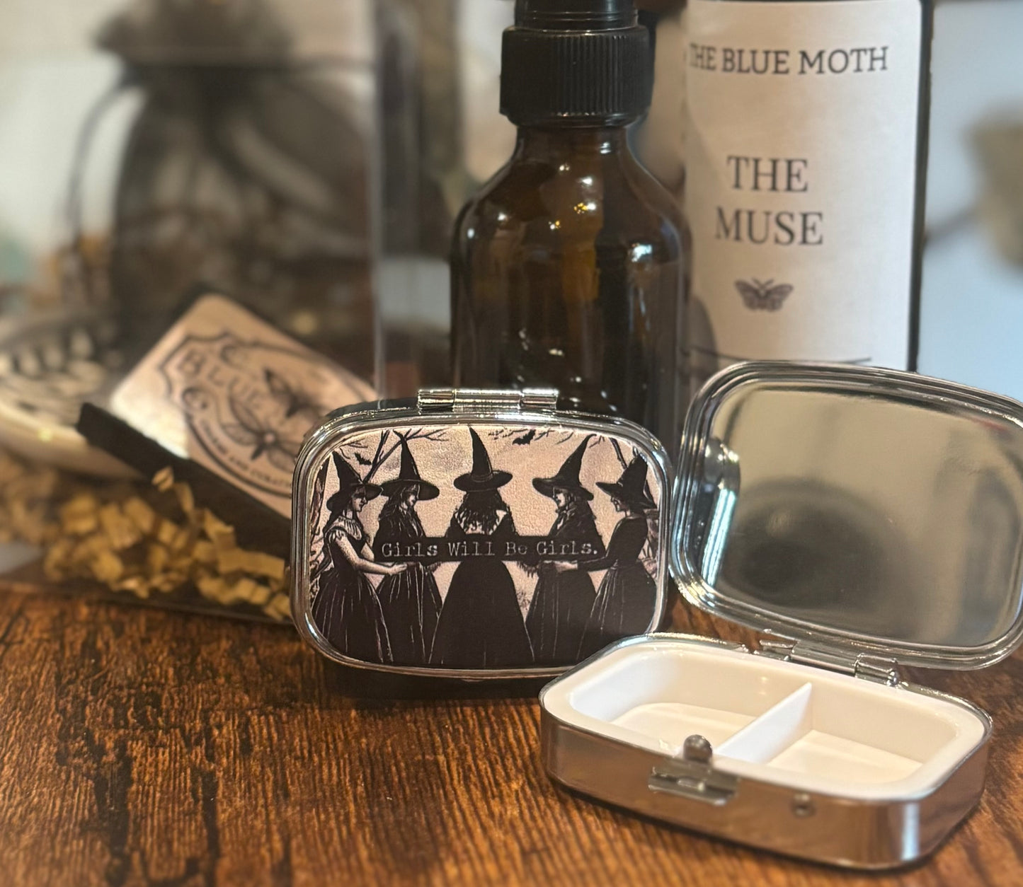 Vintage Pill Case Pocket Sized Herbs, Candy & Treasures