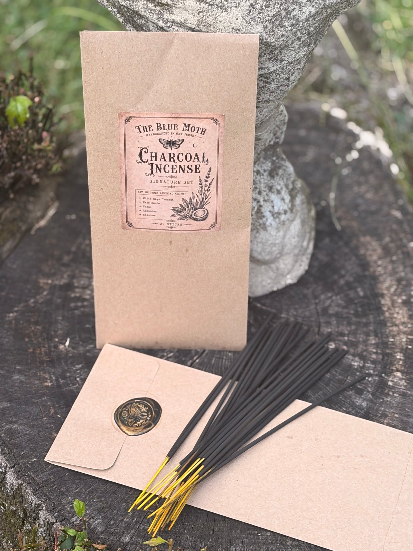 The Blue Moth 20 Piece Charcoal Incense Sticks Assorted Signature
