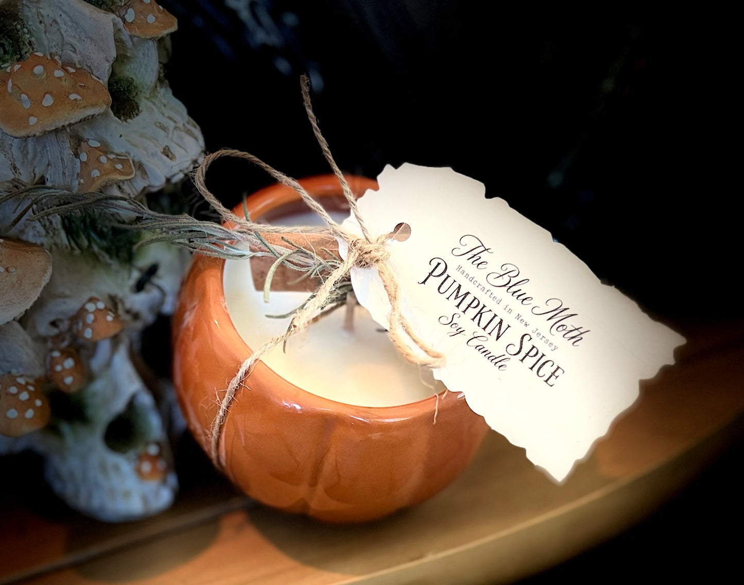 Pumpkin Spice Candle in Ceramic Pumpkin Re usable Ramekin 8 oz
