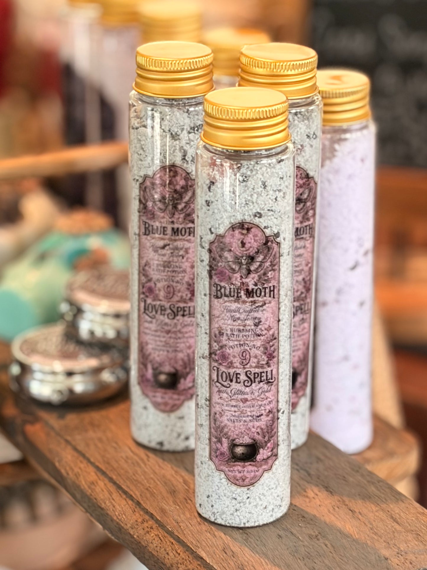 Love Spell BUBBLING BATH POTION 3.5 oz Gold & Shimmer with Coconut Oil