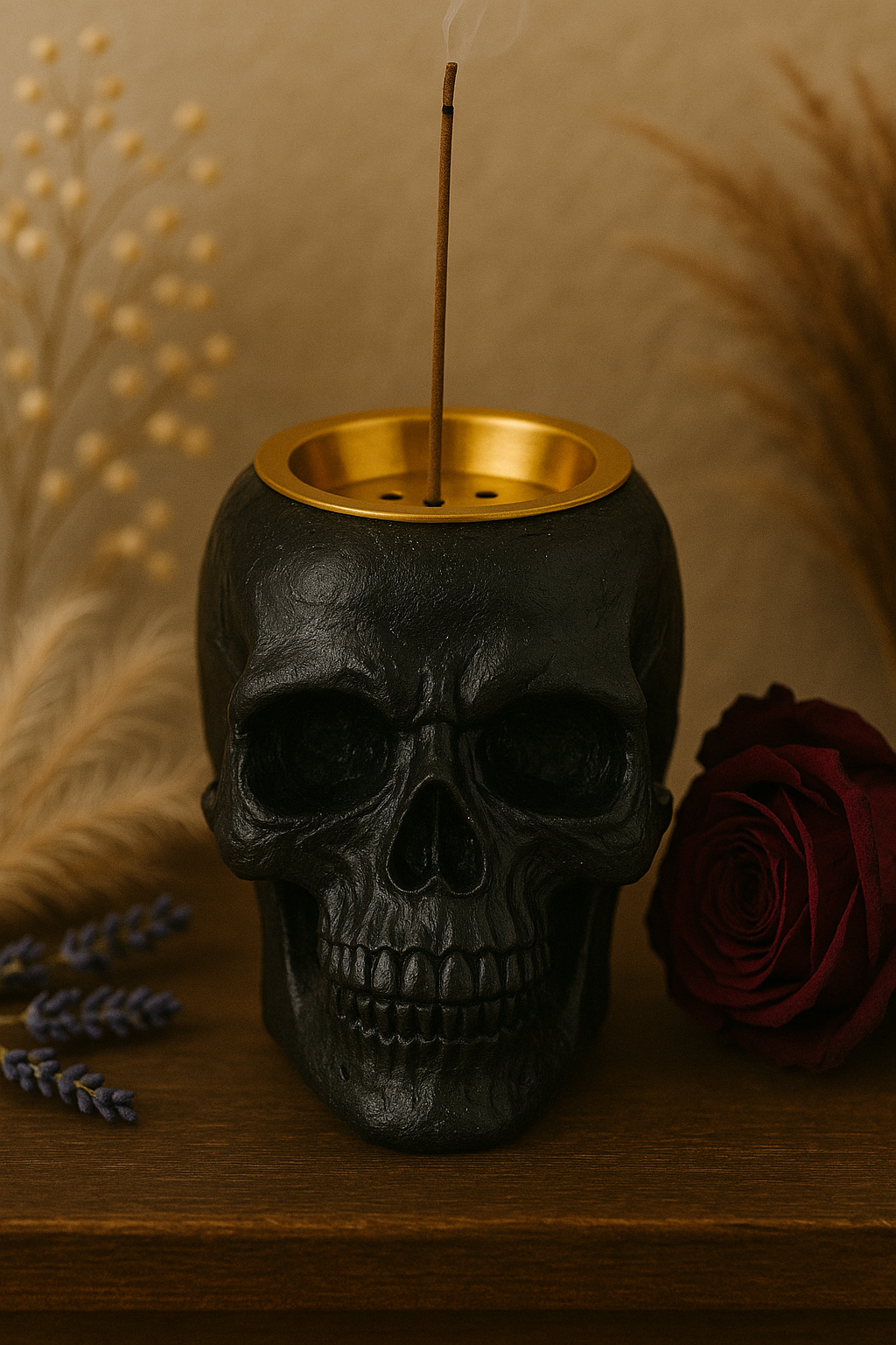 Resin Skull Cone or Stick Incense Burner