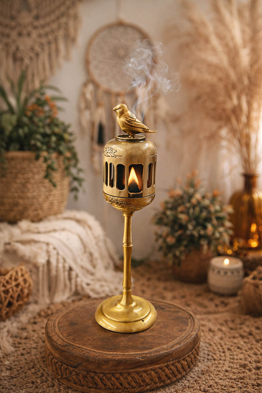 Gold Burn Incense Cone Burner