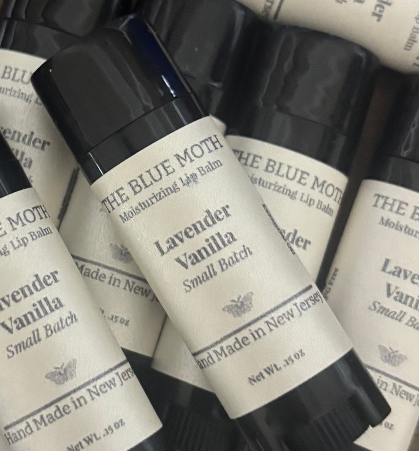 Small Batch Essential Oil Lip Balm in .15 Ounce Roll on Applicator Lavender Vanilla or Tangerine