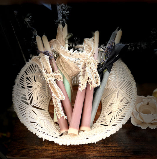 Handmade Ombre 10 inch Long Beeswax Blend Taper Candles (PAIR)
