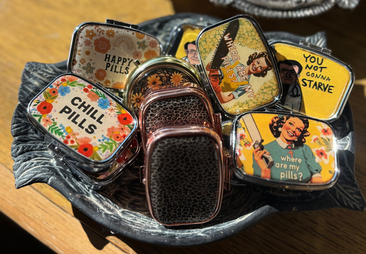 Vintage Pill Case Pocket Sized Herbs, Candy & Treasures