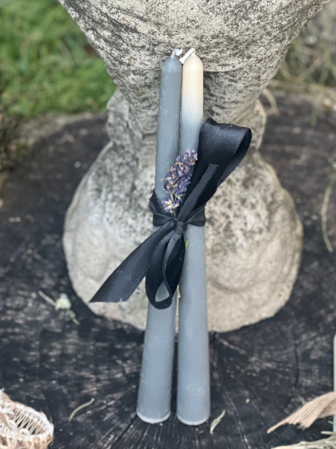 Handmade Ombre 10 inch Long Beeswax Blend Taper Candles (PAIR)