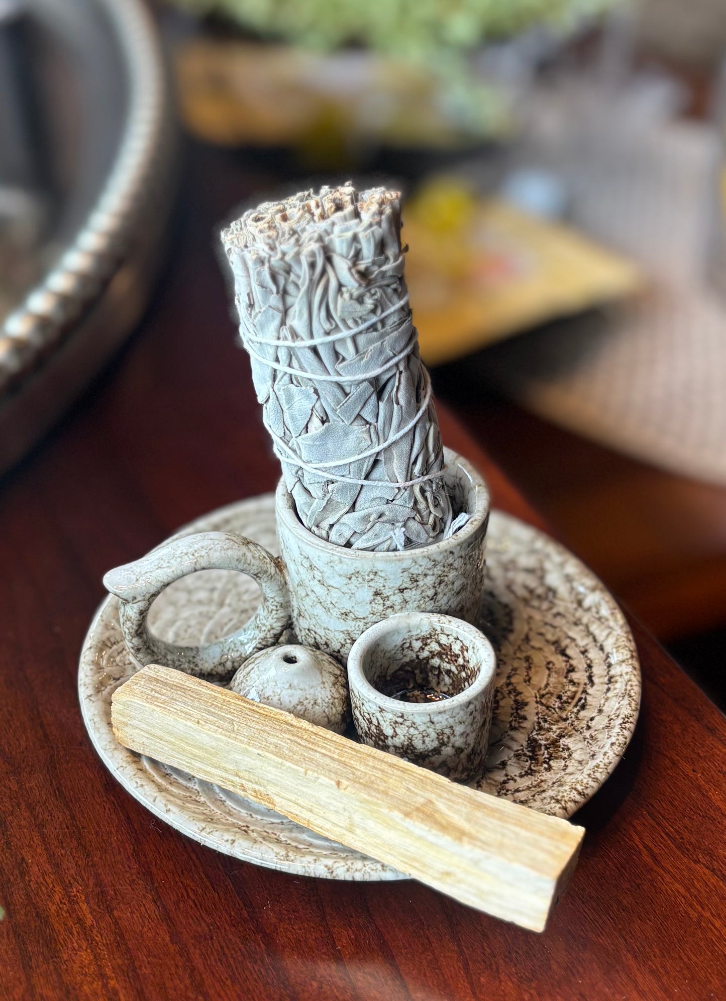 Ceramic Ritual Smoke Vessel
All-in-One Incense, Sage & Palo Santo Holder