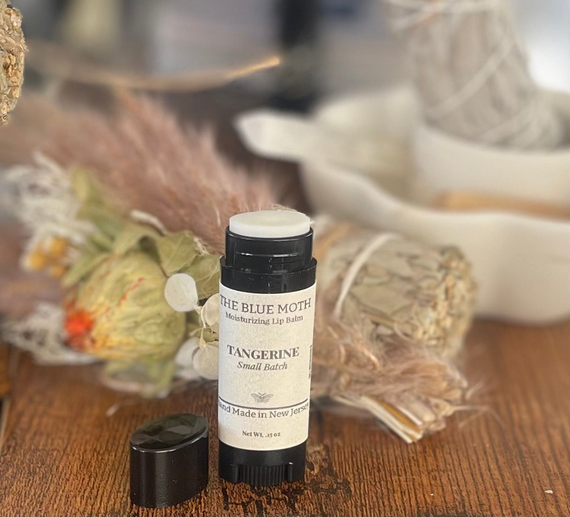 Small Batch Essential Oil Lip Balm in .15 Ounce Roll on Applicator Lavender Vanilla or Tangerine