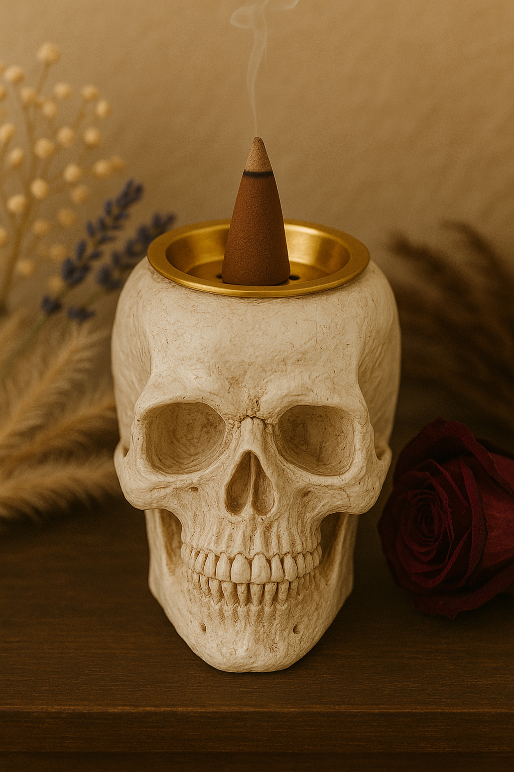 Resin Skull Cone or Stick Incense Burner