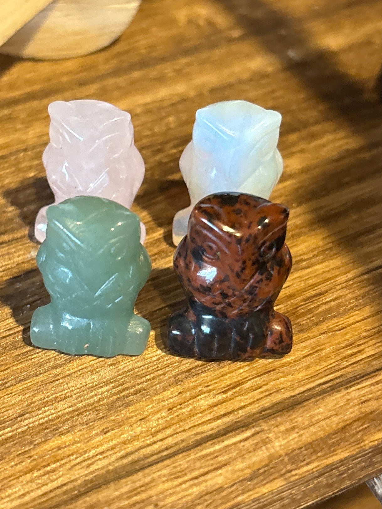 Crystal Gemstones Moon, Wolf, Owl, or Rabbit Figurine