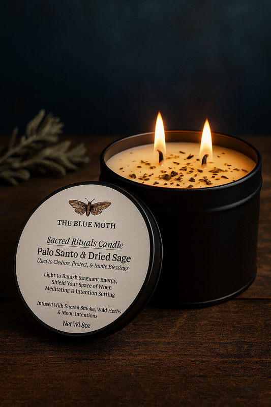 8oz Palo Santo & Dried Sage Charged Tin Candle