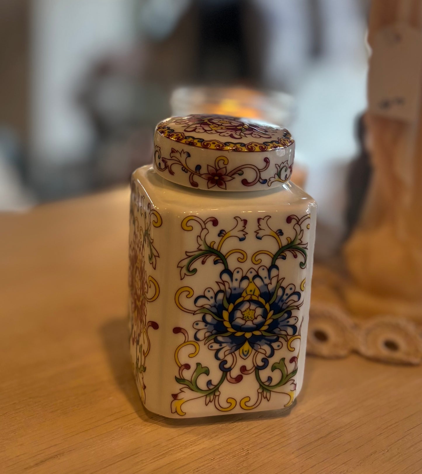 Mini Vintage Pet Treat Ceramic Container
