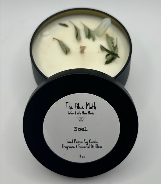 NOEL 8oz Soy Candle Moon Charged & Dried Flowers