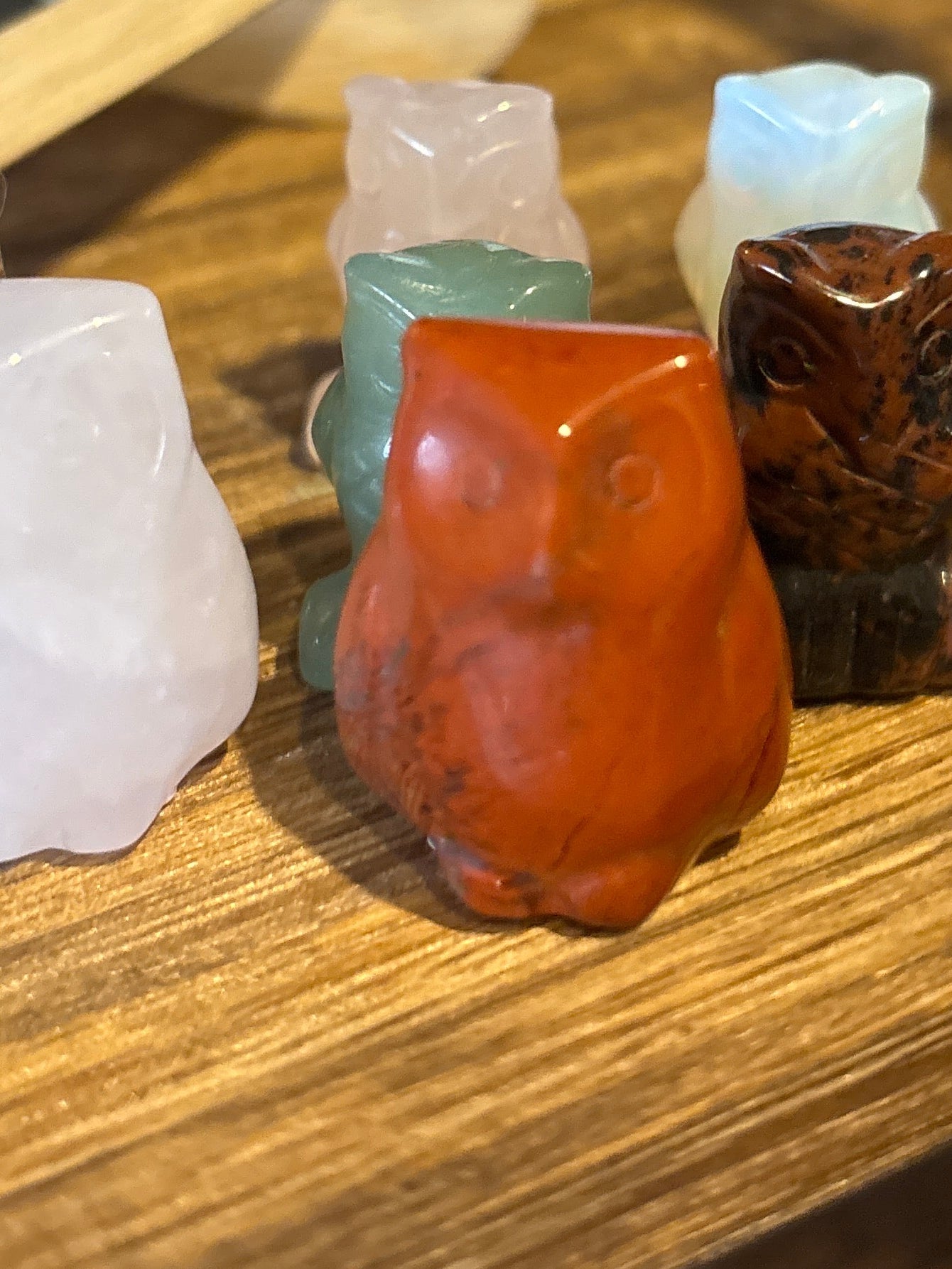 Crystal Gemstones Moon, Wolf, Owl, or Rabbit Figurine