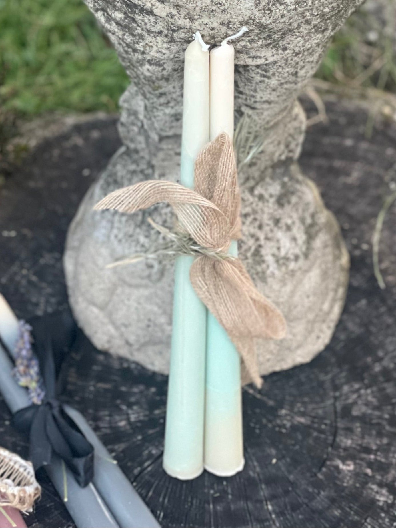 Handmade Ombre 10 inch Long Beeswax Blend Taper Candles (PAIR)
