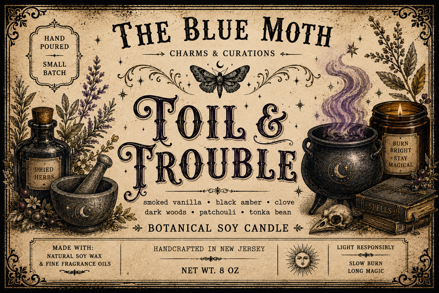 Toil & Trouble 8oz Hand Poured Soy Candle