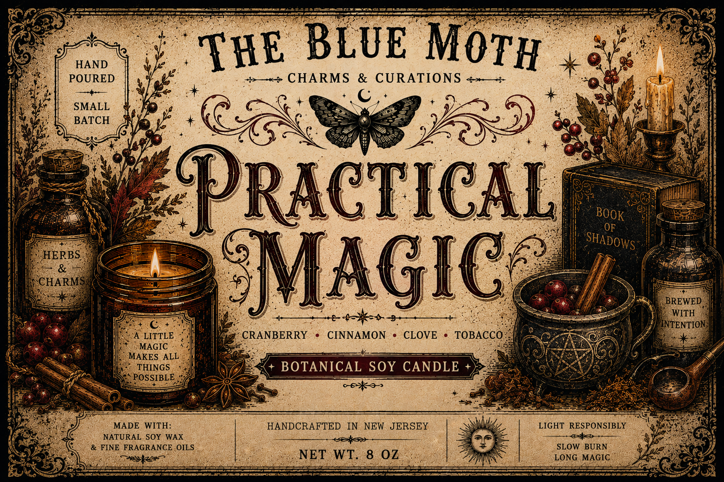 Practical Magic 8oz Hand Poured Soy Candle