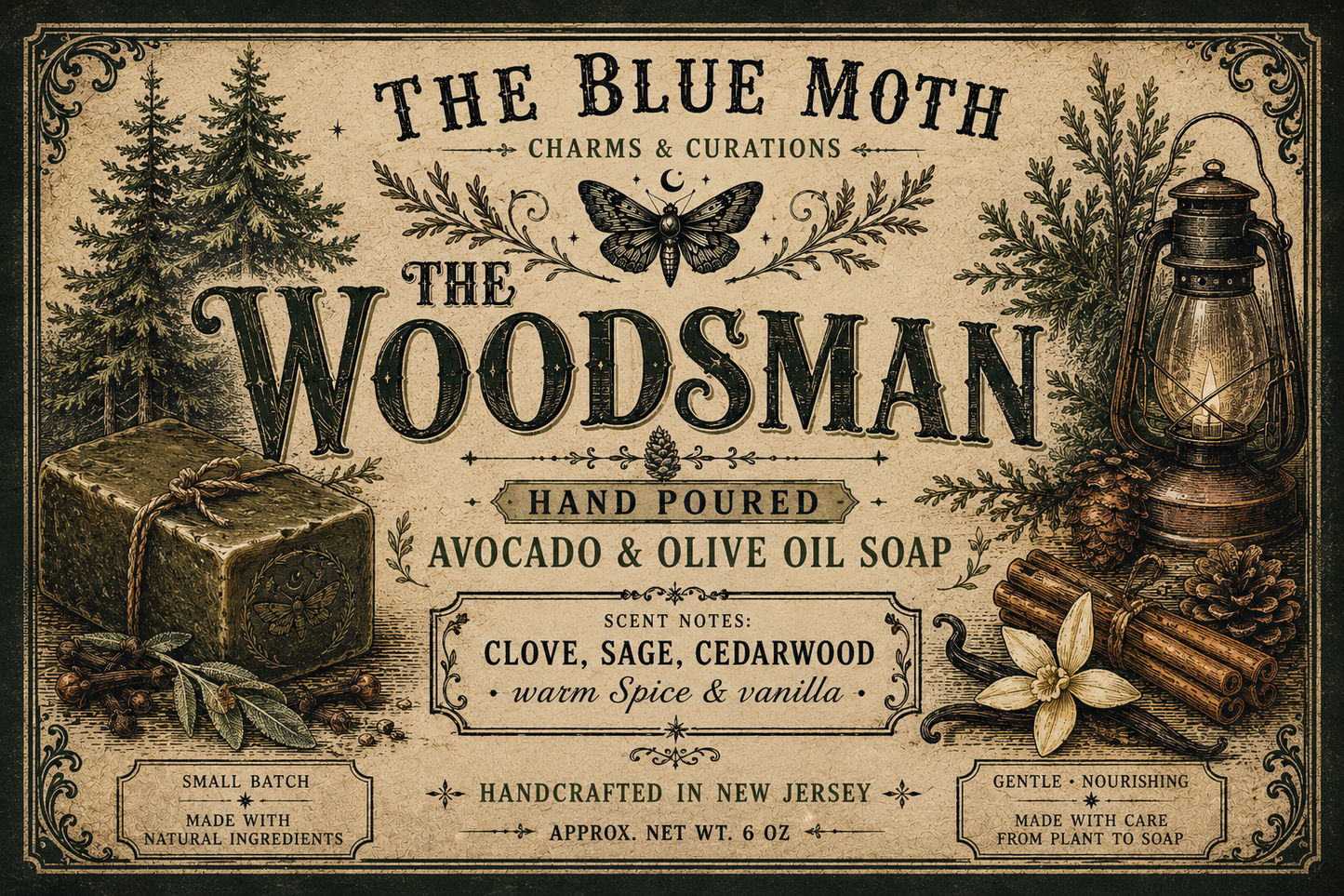 THE WOODSMAN Avocado & Olive Oil JUMBO Cold Pour Hand Cut Soap