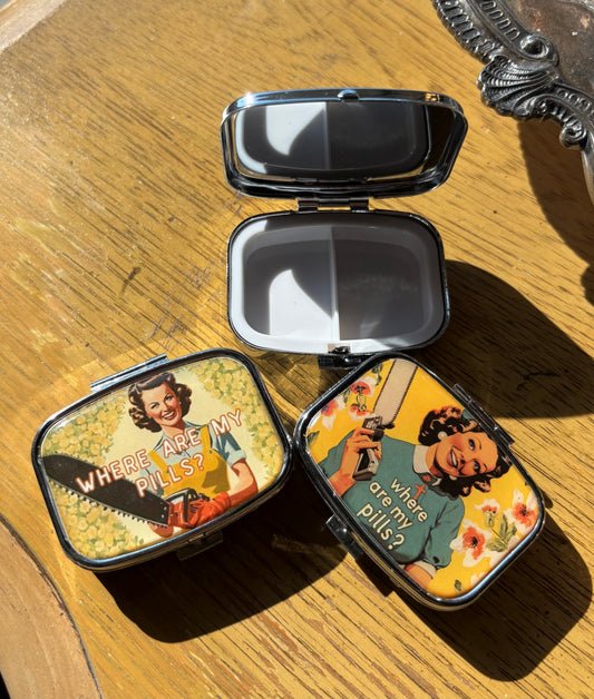 Vintage Pill Case Pocket Sized Herbs, Candy & Treasures