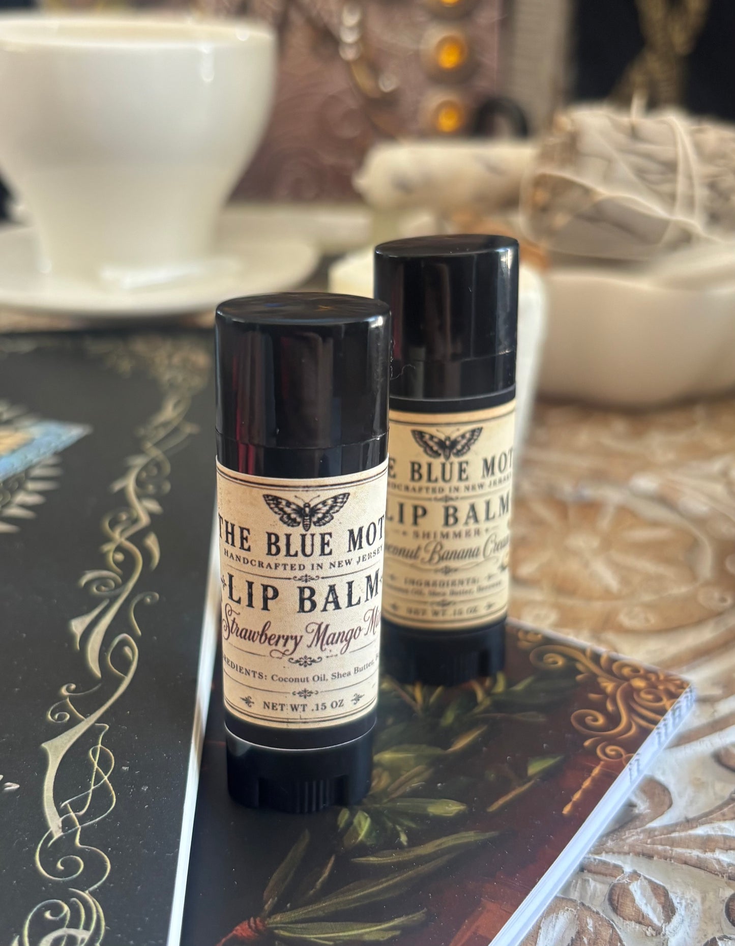 Small Batch Essential Oil Lip Balm in .15 Ounce Roll UP Applicator Lavender Vanilla, Island Shimmer, Mint Green Tea or Tangerine