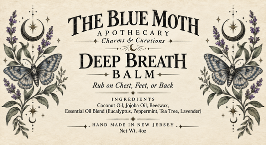 Chest Salve DEEP BREATH 2 Ounce Amber Glass Jar with Scooping Spoon