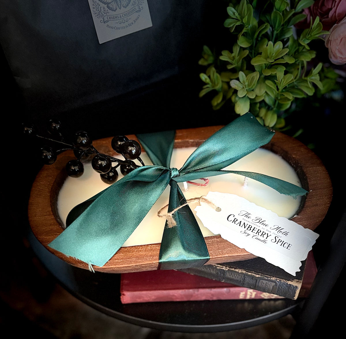 CRANBERRY SPICE Limited Edition 3 Wick Dough Bowl Candle in Reusable Dough Bowl When Done