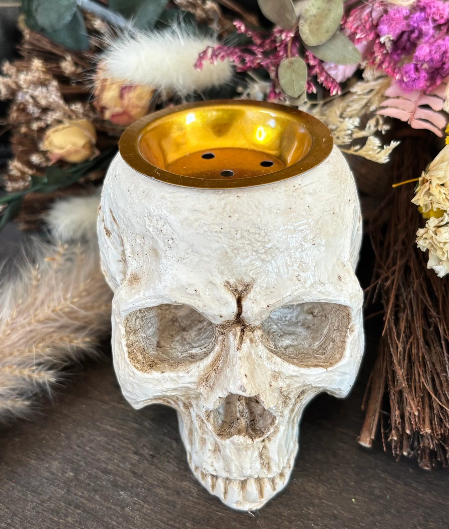 Resin Skull Cone or Stick Incense Burner