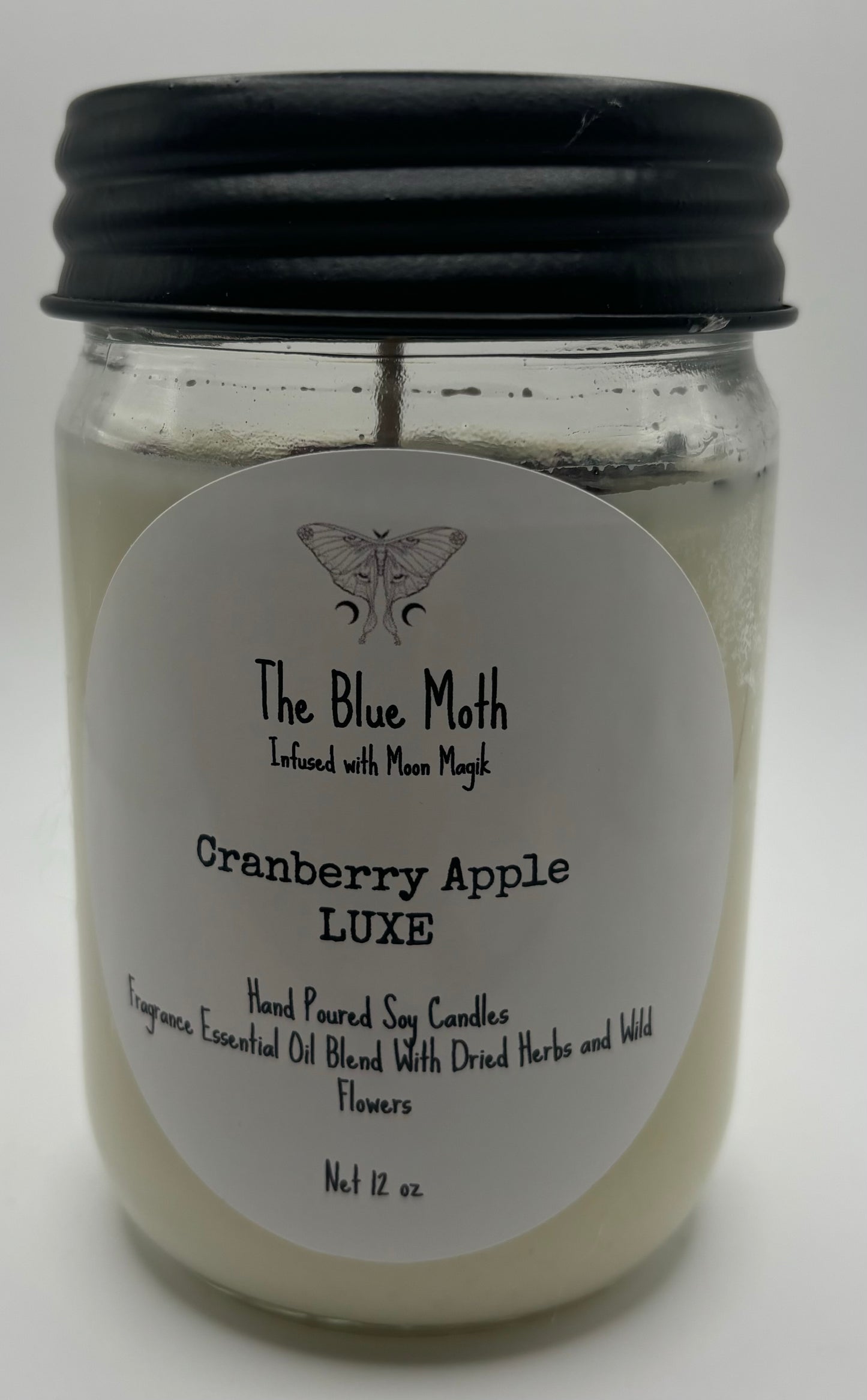 Luxe Cranberry Apple 12oz Mason Jar With Farm House Lid