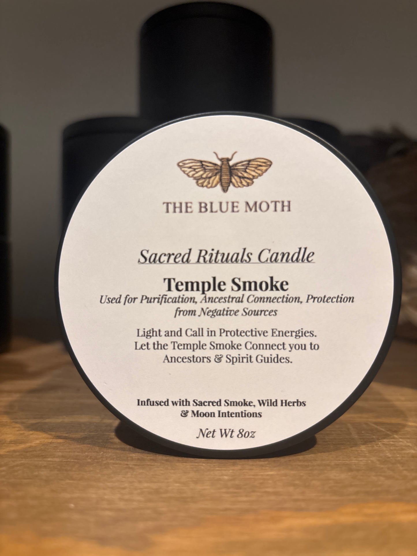 8oz Temple Smoke Charged Tin Candle